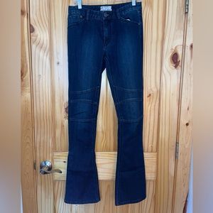 Free people flare jeans w button decal